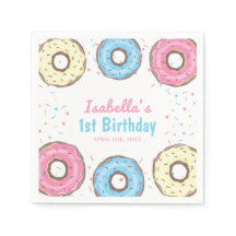 Söt Enstaka Strössel Donut 1-års Födelsedagsfest