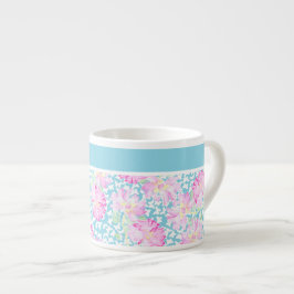 Söt Espresso Mugg, Rosa ros, White Butterflies Espressomugg
