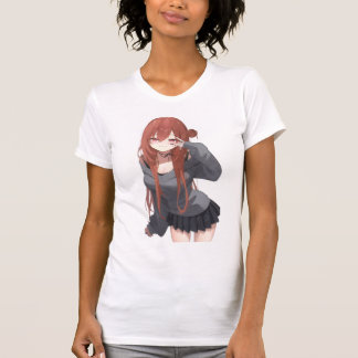 Söt Estetisk Anime Flicka T Shirt