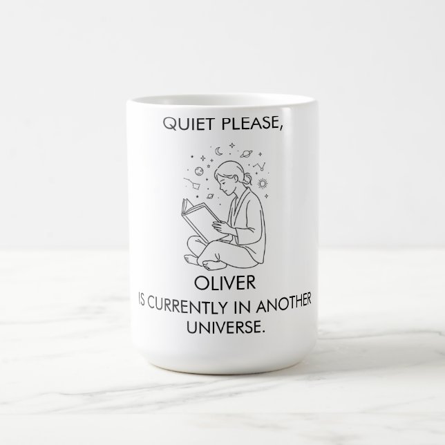 Söt Estetisk Anpassad Namn Introvert Läsning Kaffemugg (Center)