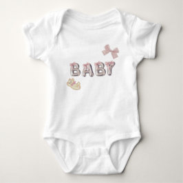 Söt estetisk babybodies med rosett | Söt tjej ett- T Shirt