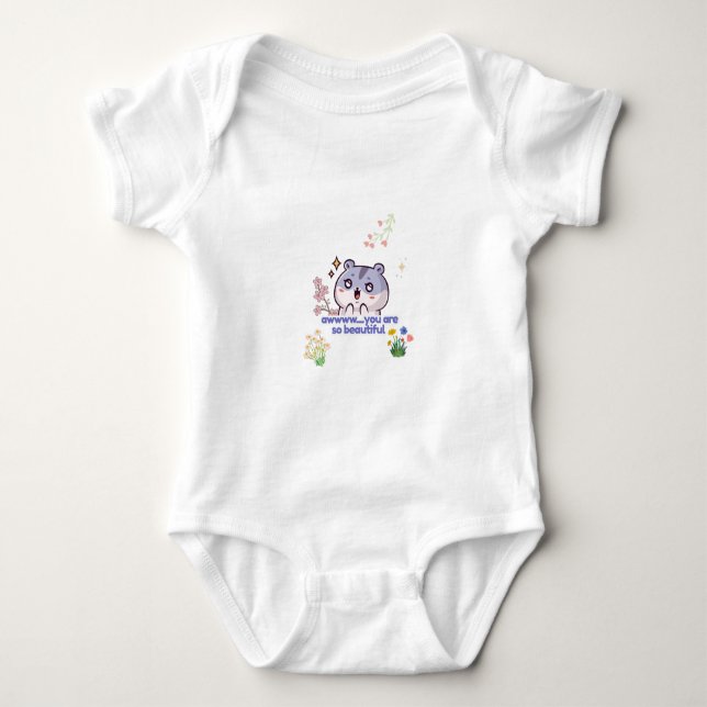 Söt Estetisk Hamster Baby Bodysuit T Shirt (Framsida)