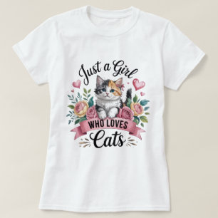 Söt Estetisk Kattälskare T Shirt