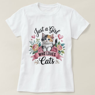 Söt Estetisk Kattälskare T Shirt