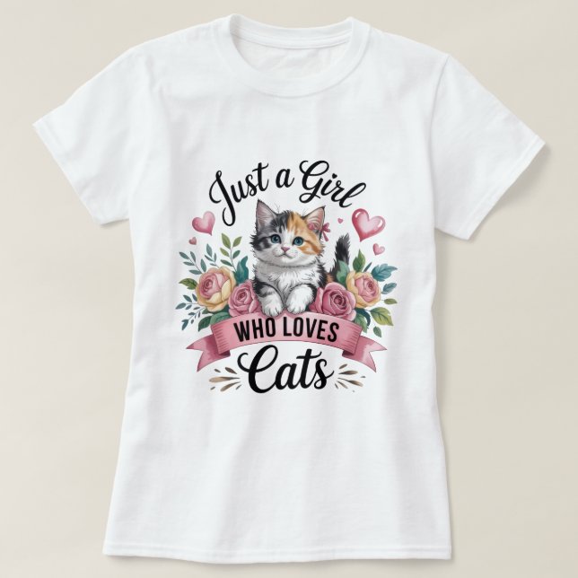 Söt Estetisk Kattälskare T Shirt (Design framsida)