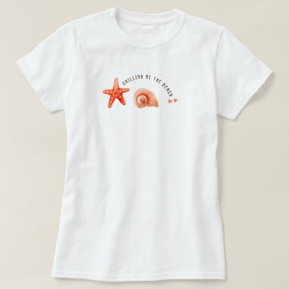Söt estetisk korallstrand sjöstjärna sjöskal t shirt