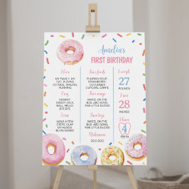 Söt ett Donut Birthday Milestone-tecken Poster