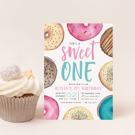 Söt ett | Donut Första Födelsedagsfesten Inbjudningar