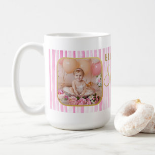 Söt ett Donut-foto 1:a födelsedagskalan KeepVEY Kaffemugg