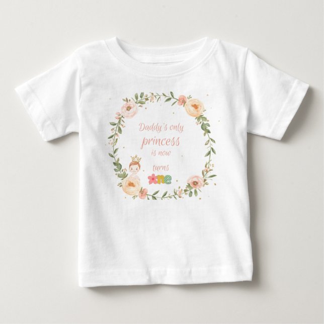 Söt ettårs födelsedags t-shirt för liten flicka (Framsida)