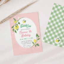 Söt ettårsfest med citron och blommotiv