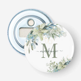 Söt Eucalyptus Botaniska Blommigten Monogram Flasköppnare