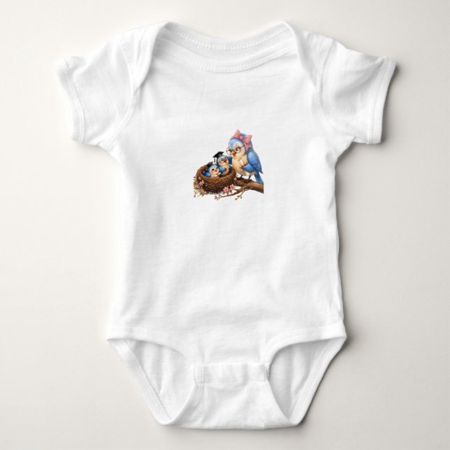 Söt examensfågel T-shirt (Framsida)