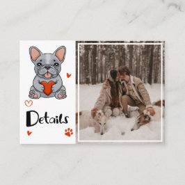 Söt Excentrisk Fransk Bulldog QR-kod Foto Tilläggskort