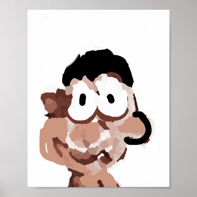 Söt Excentrisk Pojk Karaktär Konsttryck - Whimsica Poster (Framsidan)