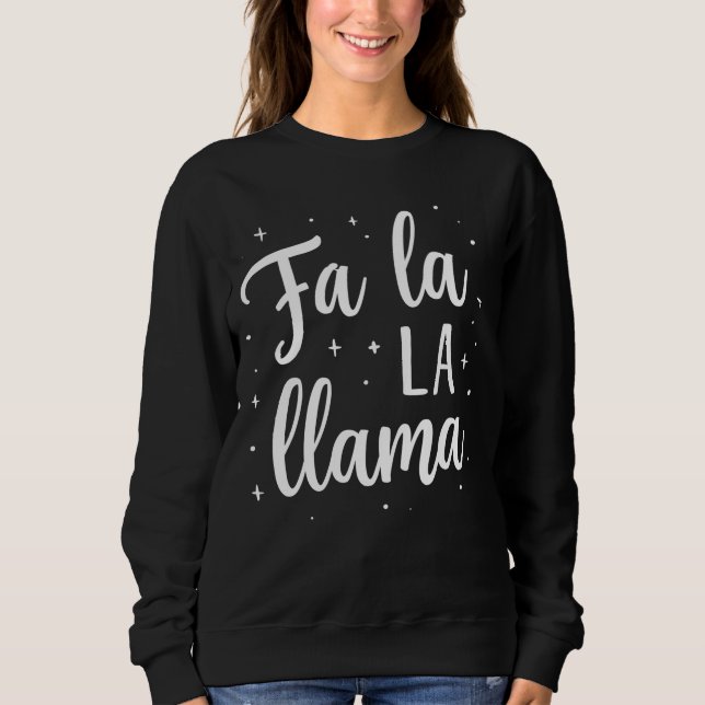 Söt ”Fa La La Lama” jul sweatshirt T Shirt (Framsida)