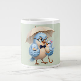 Söt Fader Fågel Kaffe Mugg Jumbo Mugg
