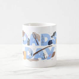 Söt faderns dag för fiskefanatiker kaffemugg