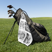 Söt fadersdag foto collage golf handduk
