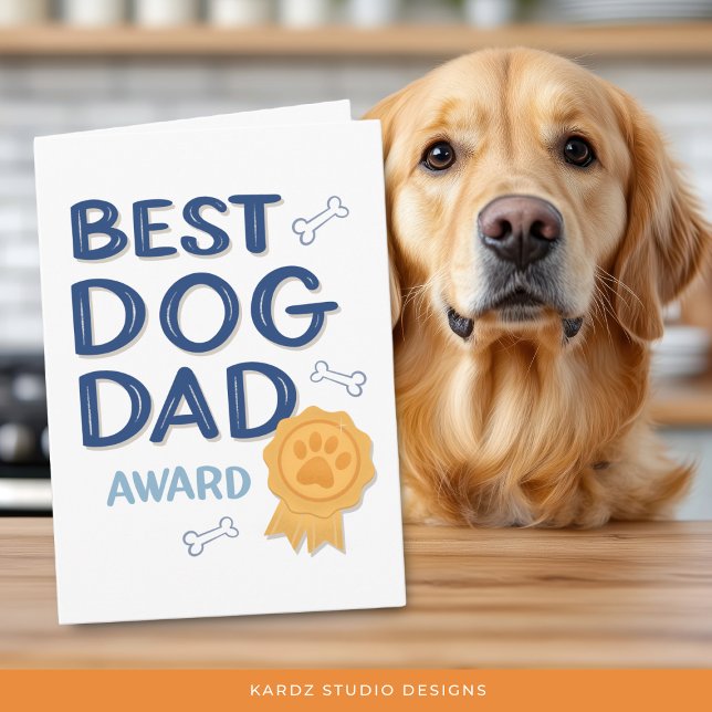 Söt fadersdagspresent Bästa hundpappa gratulations Kort (The card is shown in 5 x 7 inches. Personalize your message and select your size before checkout.)