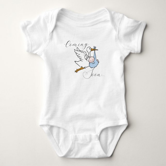 Söt Fågel & Baby Textad Kommer Snart  T Shirt (Framsida)