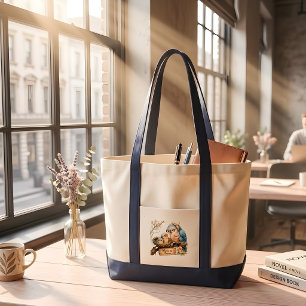 Söt Fågel Mamma Tote Väska Mysig Present till Mamm