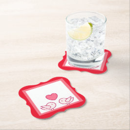 Söt Fågel och Hjärtans Kärleksdesign Underlägg Papper
