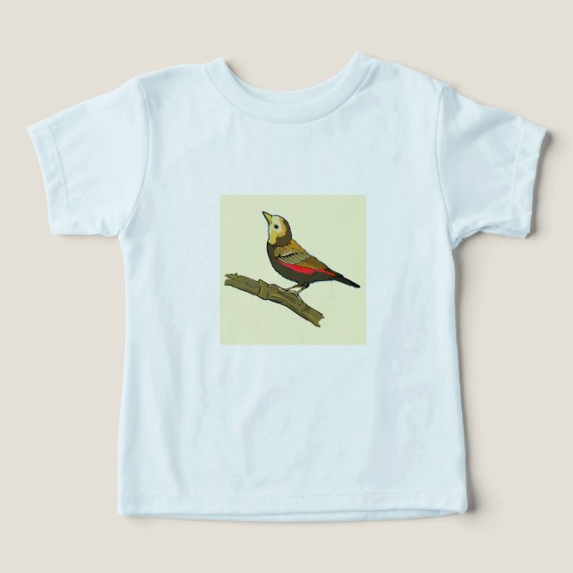 Söt Fågel T-Shirt  (Design Framsida)