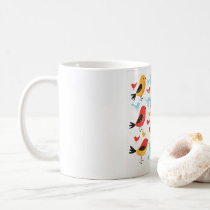 Söt Fågelmönstrad Kaffemugg