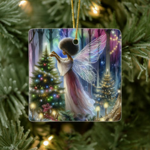 Söt Fairy Decoration Julgran Julgransprydnad Keramik