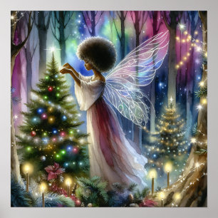 Söt Fairy Decoration Julgran Poster