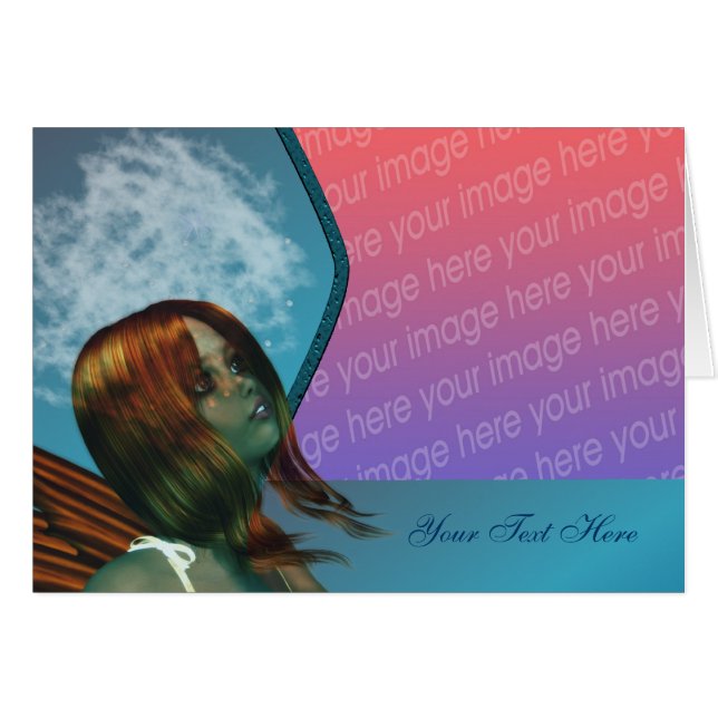 Söt Fairy Fantasy PhoCard Hälsningskort (Framsidan Horizontal)