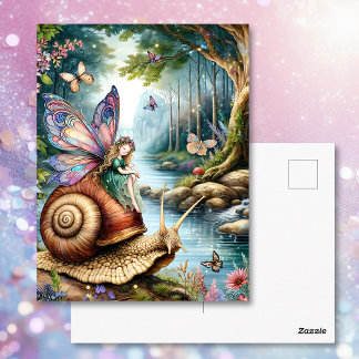 Söt Fairy Land Magic Forest Vykort