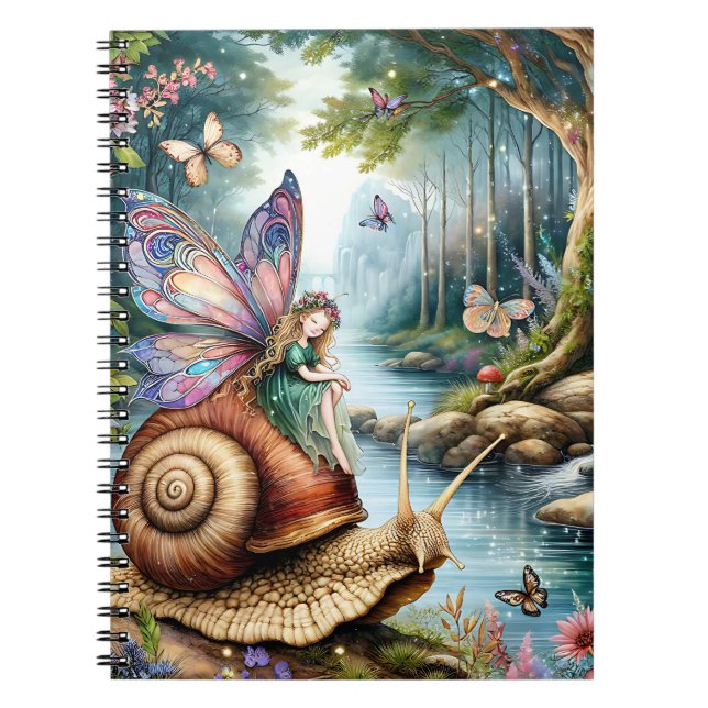 Söt Fairy Land med söt Snigel och Butterflies Anteckningsbok (Framsidan)