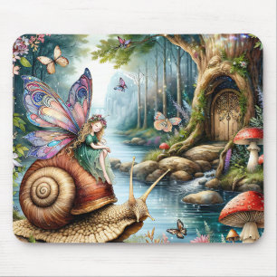 Söt Fairy Land med söt Snigel och Butterflies Musmatta