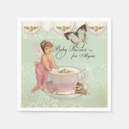 Söt Fairy Tekopp Tea Party Baby Shower Decor Pappersservett