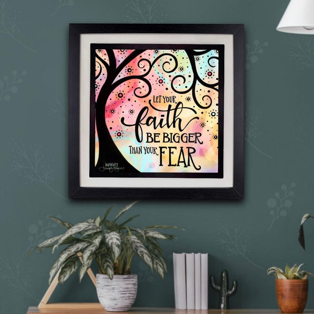 Söt Faith over Fear Quote Träd Poster (Skapare uppladdad)