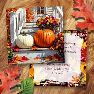 Söt Fall Front Steg Happy thanksgiving Kort