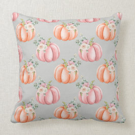 Söt Fall Rosa och Grått Pumpkin Pillow Kudde