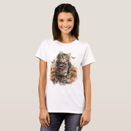 SÖT FALL THEMED BROWN TABBY KATT T SHIRT