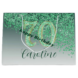 Söt Fallande Grönt Glitter 70:e födelsedag