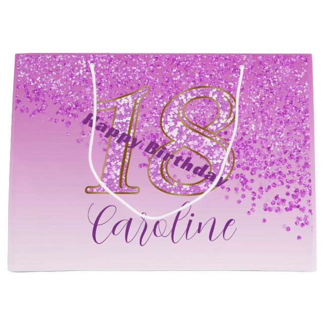 Söt Fallande Rosa Glitter 18:e födelsedagen (Framsidan)