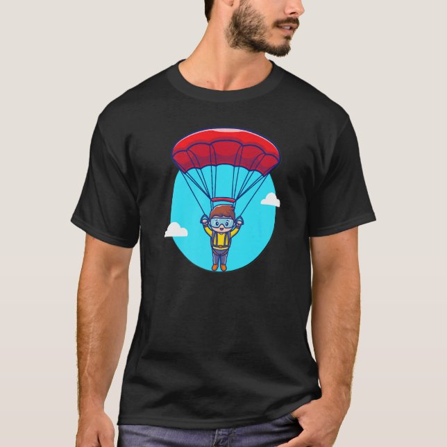 Söt fallskärmshoppare t shirt (Framsida)