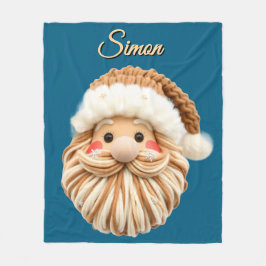 Söt falsk garn jul Santa virkad  Fleecefilt