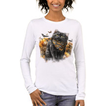 SÖT FALSKADE SVART KATT MED PUMPKINER