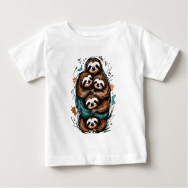 Söt familj av sengater i en trave – Rolig handrita T Shirt