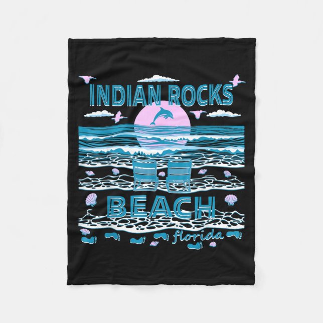Söt familj som älskar delfiner Indian Rocks Beach  Fleecefilt (Framsidan)