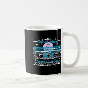 Söt familj som älskar delfiner Topsail Island NC F Kaffemugg