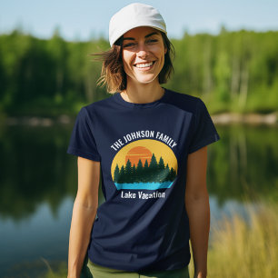 Söt familjesjöresa solnedgång för damer t shirt