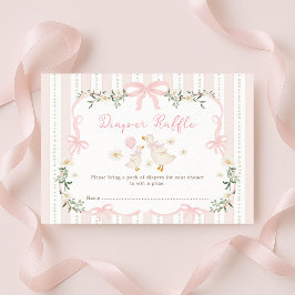 Söt Fånig Goose Coquette Bow Diaper Raffle Tilläggskort